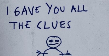 The "I Gave You All The Clues" meme from the poster for the film "The Snowman".