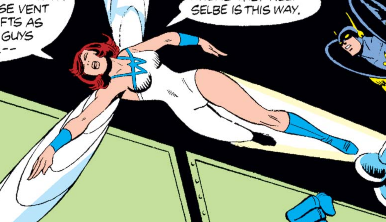 The same costume, as seen in an issue of AVENGERS.