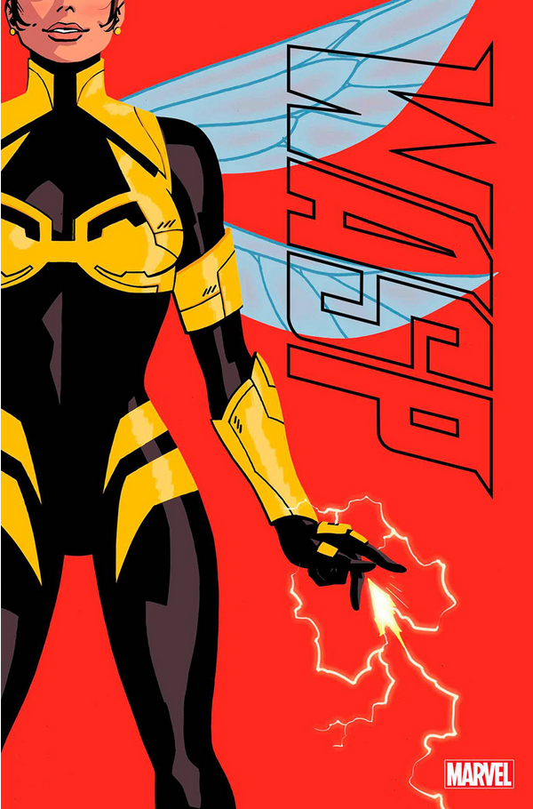 The cover to WASP #2, by Tom Reilly, featuring Jan firing off her Wasp sting.