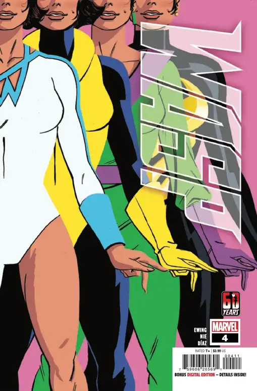 The cover for WASP #4, by Tom Reilly, showing multiple images of the Wasp in various classic costumes.