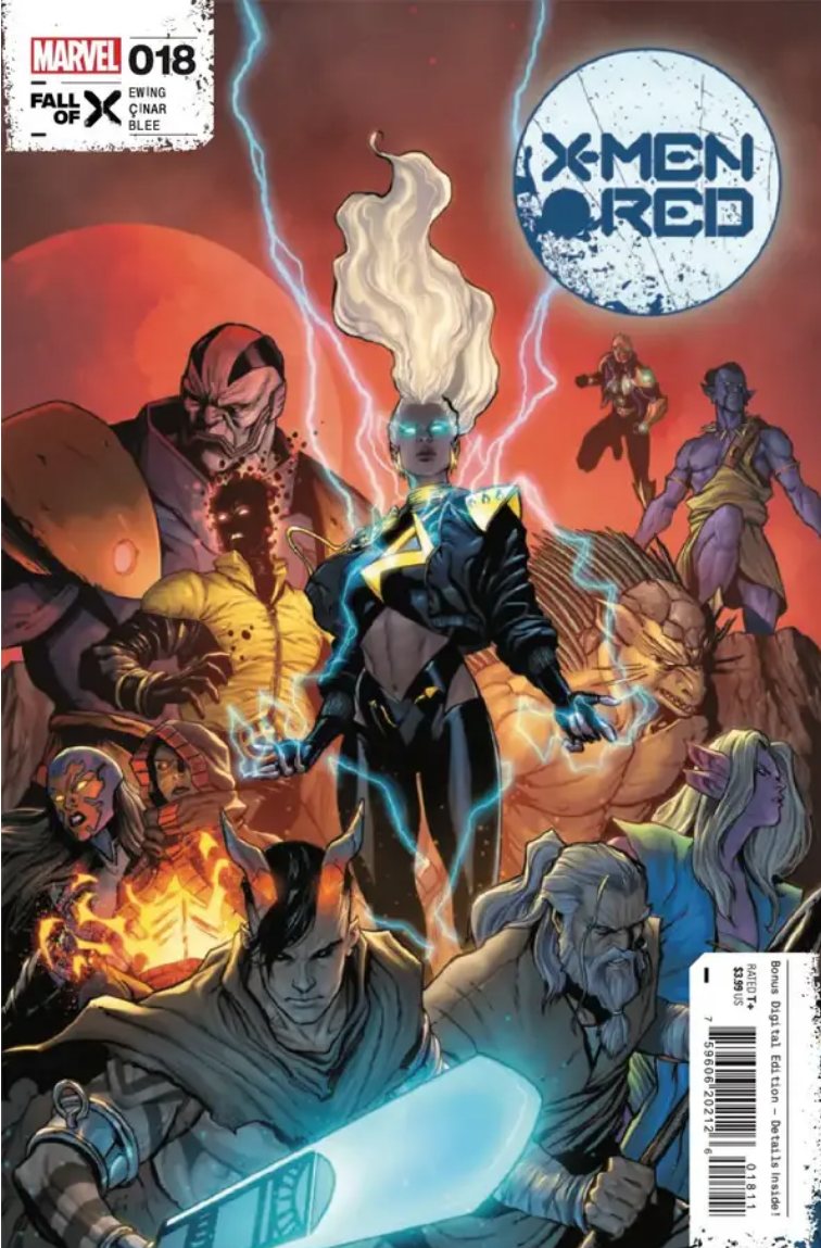 The cover for X-MEN RED #18 by Stefano Caselli, showing various Arakkii and honorary Arakkii,